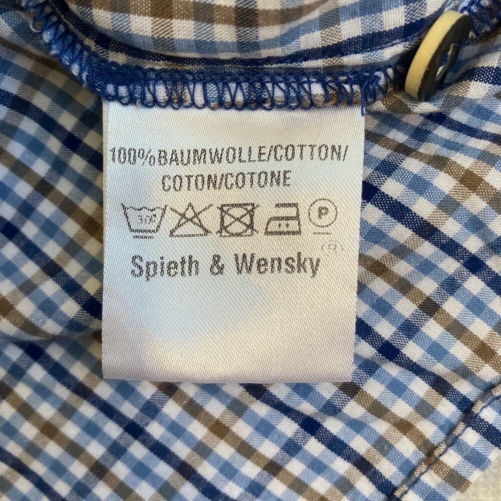 Spieth & Wensky EU 44 Feuerlaune Blue Gingham Trachten Blouse Octoberfest Tyrol - Picture 14 of 16
